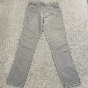 Faherty Cotton Linen Blend Pants Mens 32x33 Gray Straight Leg Lightweight FLAW